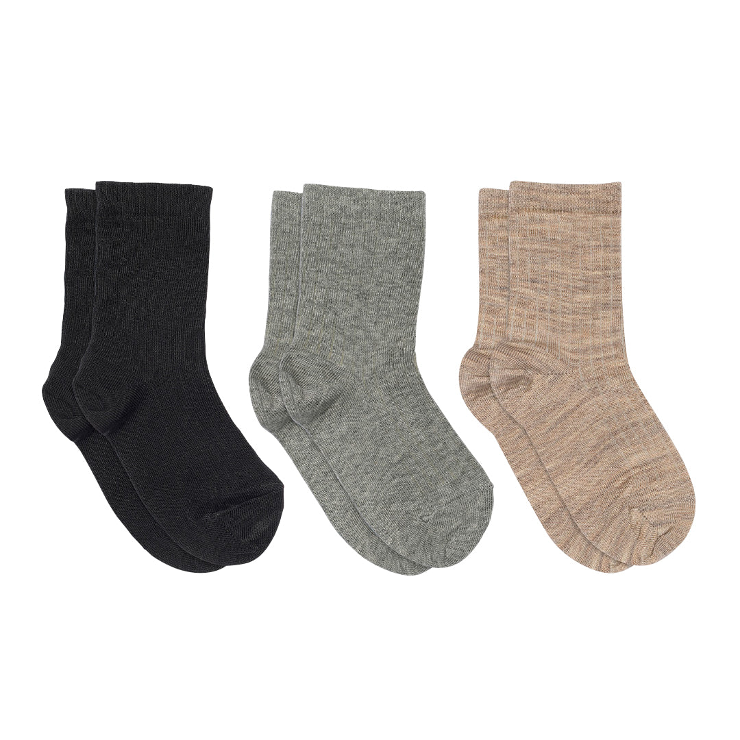 Baumwollrippsocken - 3er-Pack