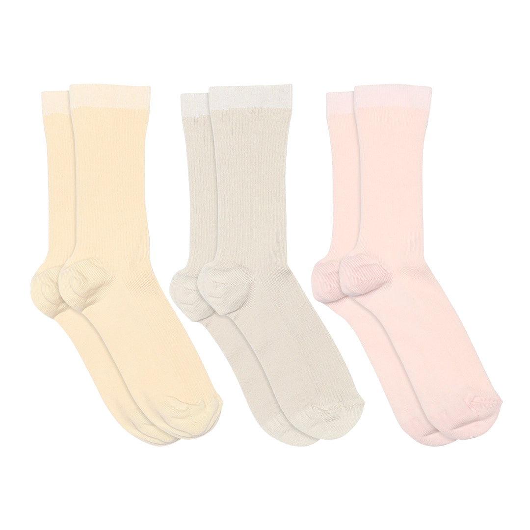 Feine Baumwollrippsocken 3er-Pack