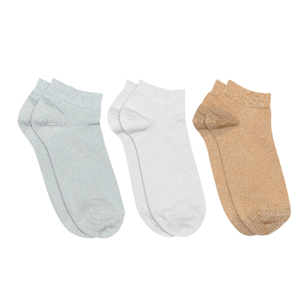 Zoe Glitzer-Sneakersocken – 3er-Pack