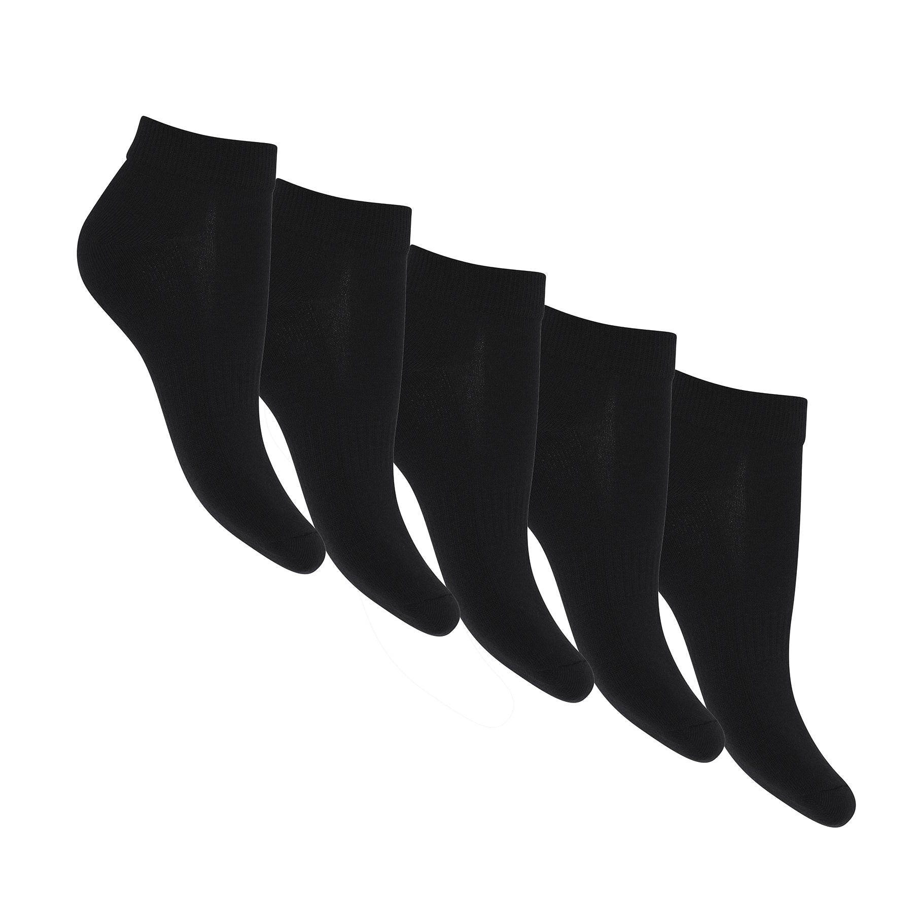Tennis-Sneakersocken - 5er-Pack - Schwarz