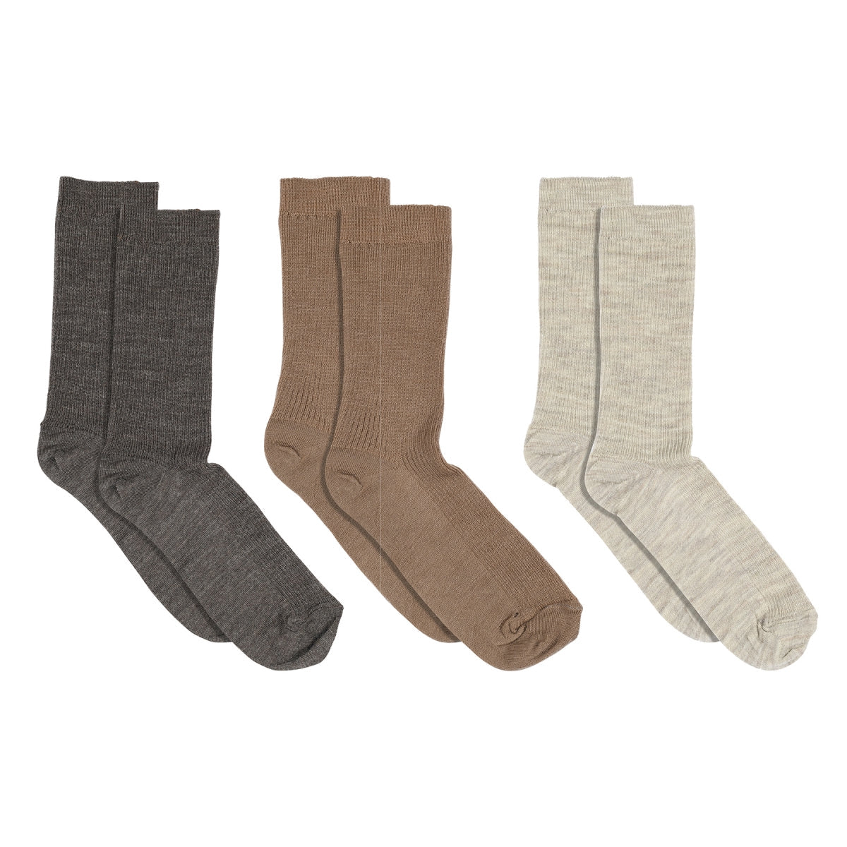 Feine Wollrippsocken - 3er-Pack