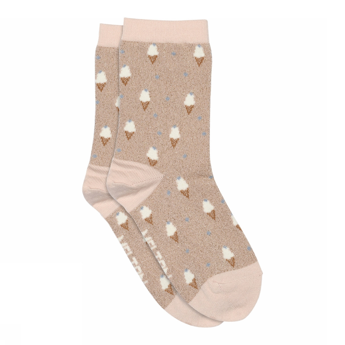 Glitzersocken mit Eiscreme