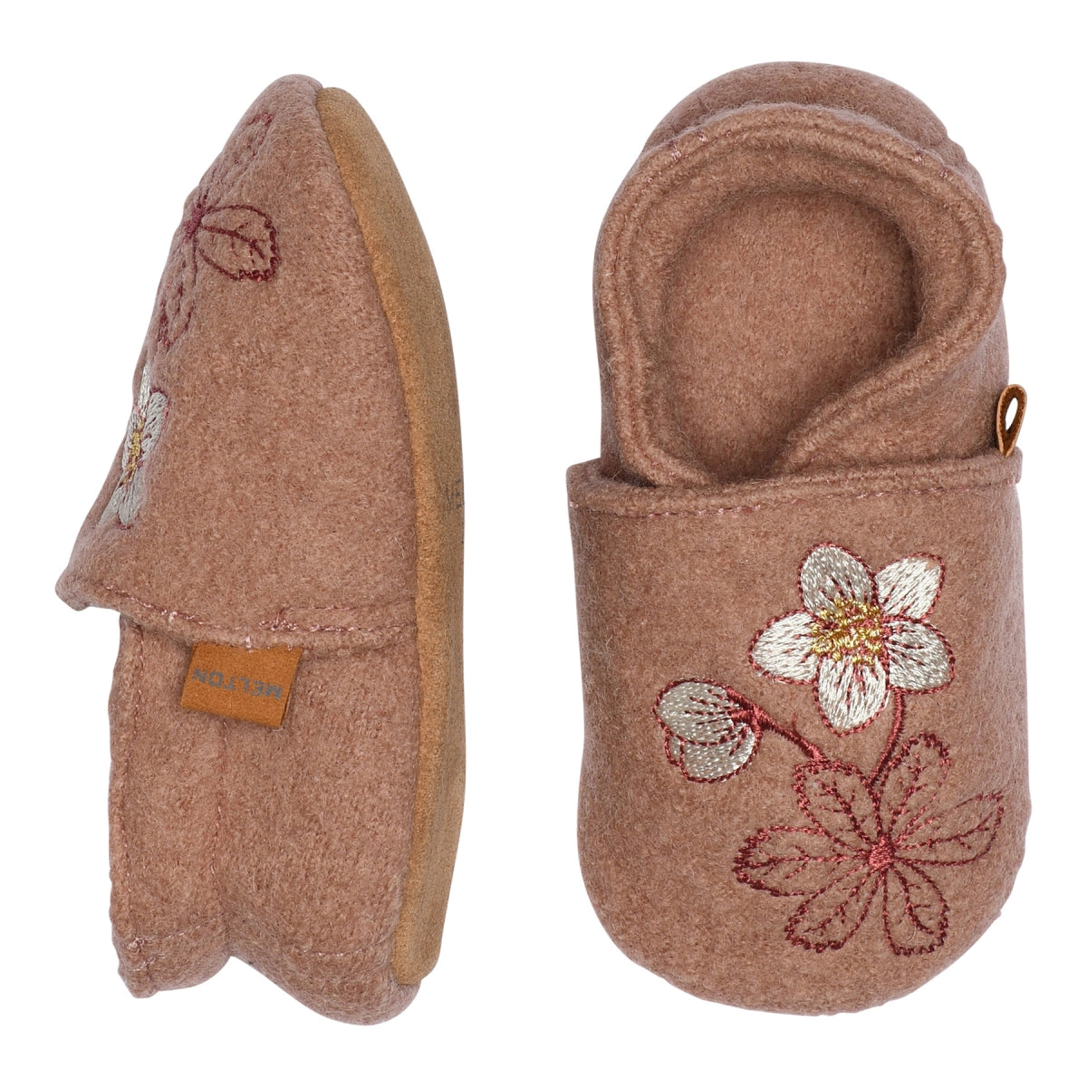 Winterliche Hausschuhe aus rosa Wolle