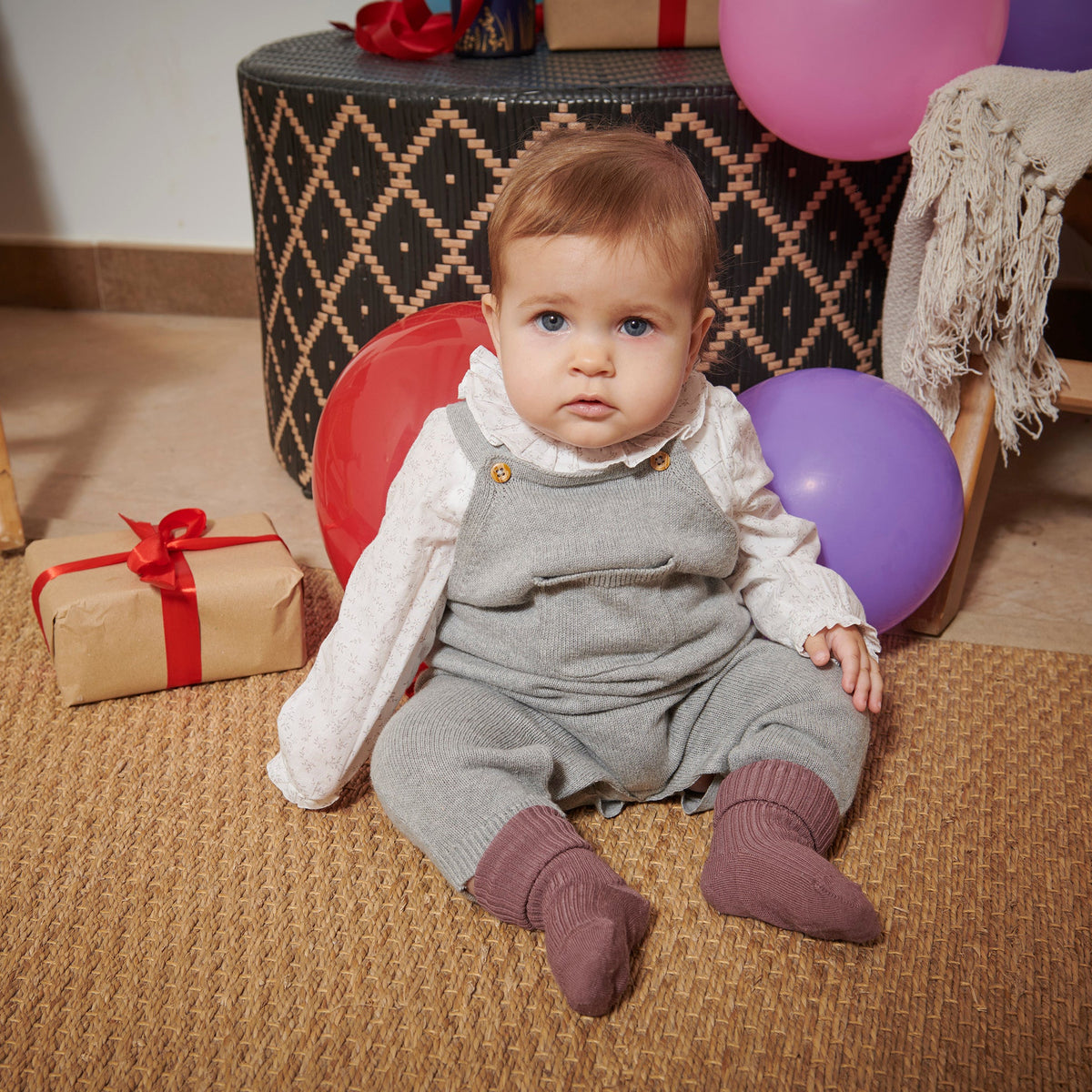 Babyrippsocken aus Wolle