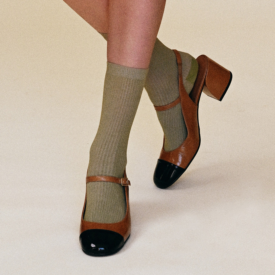 Feine Rippsocken aus Baumwolle