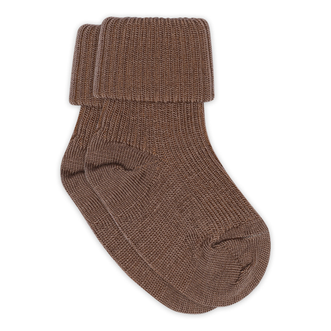 Baby-Socken aus Wolle mit Rippenmuster