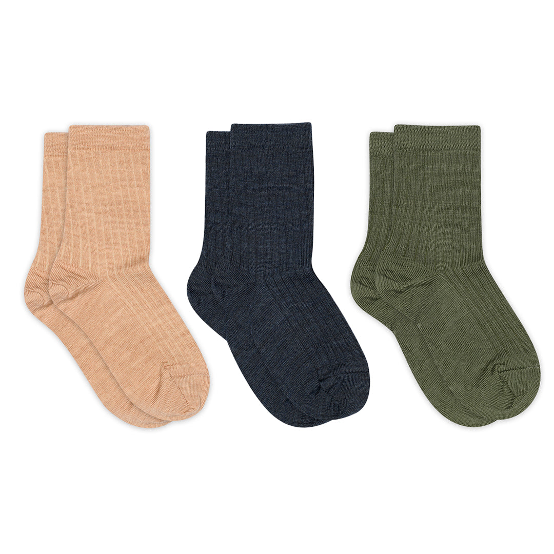 Wollrippsocken - 3er-Pack