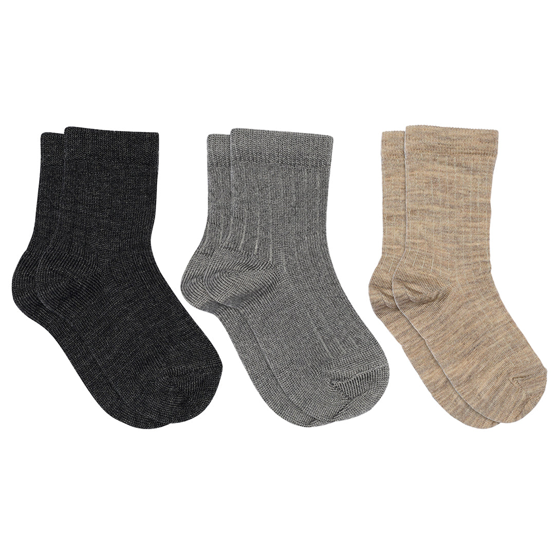 Wollrippsocken - 3er-Pack