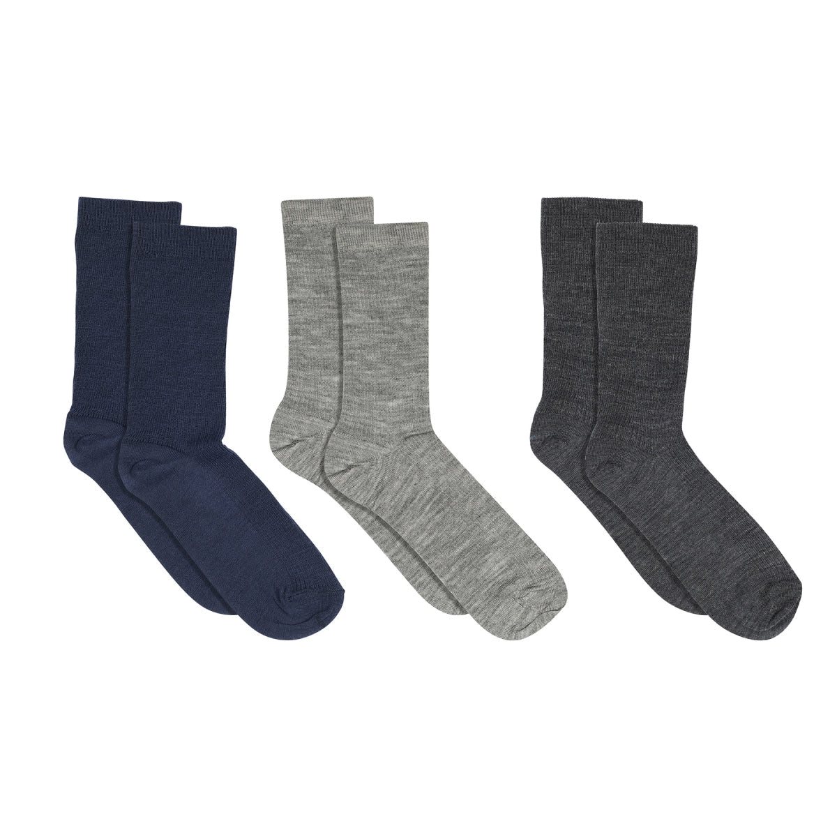 Feine Wollrippsocken - 3er-Pack