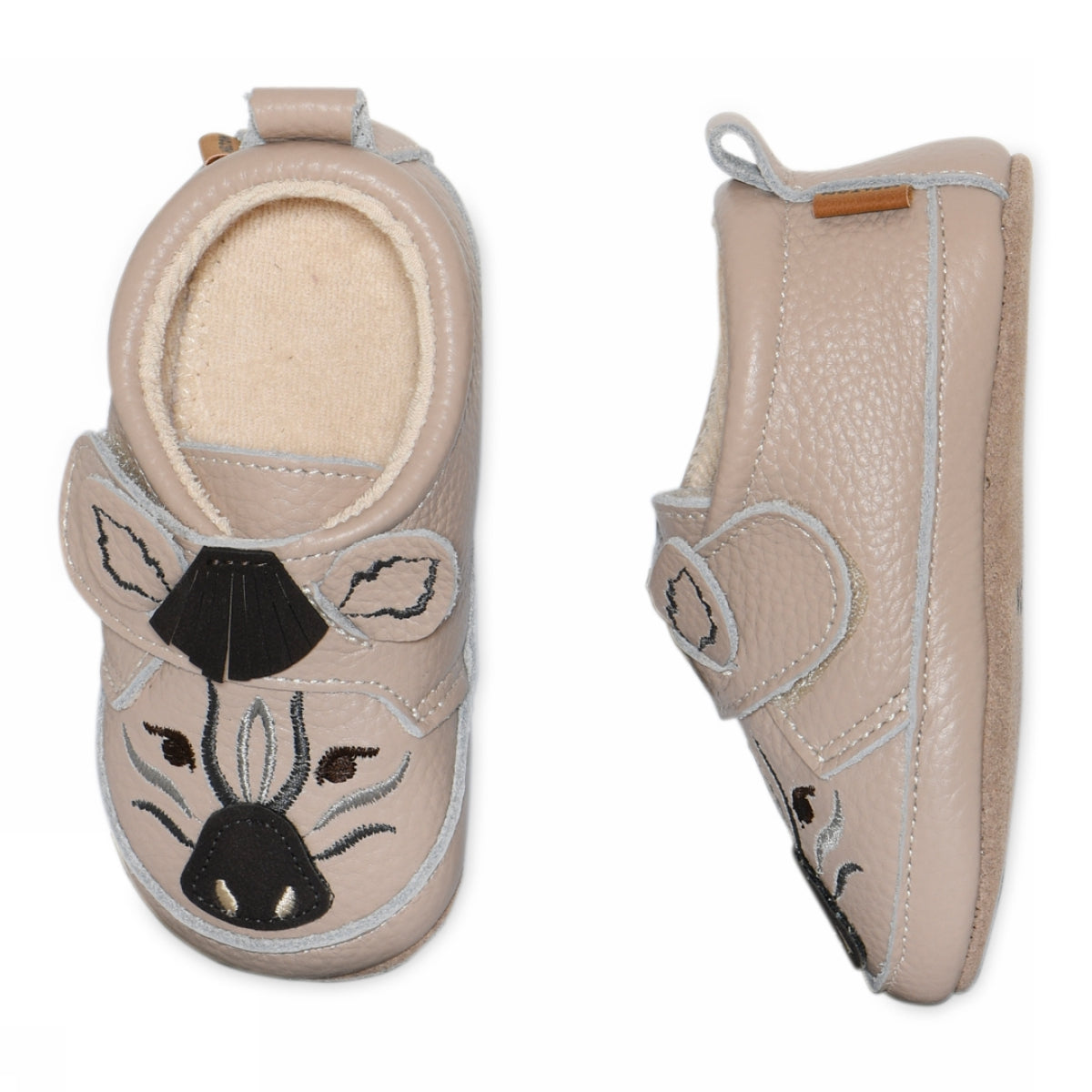 Hausschuhe aus Zebraleder