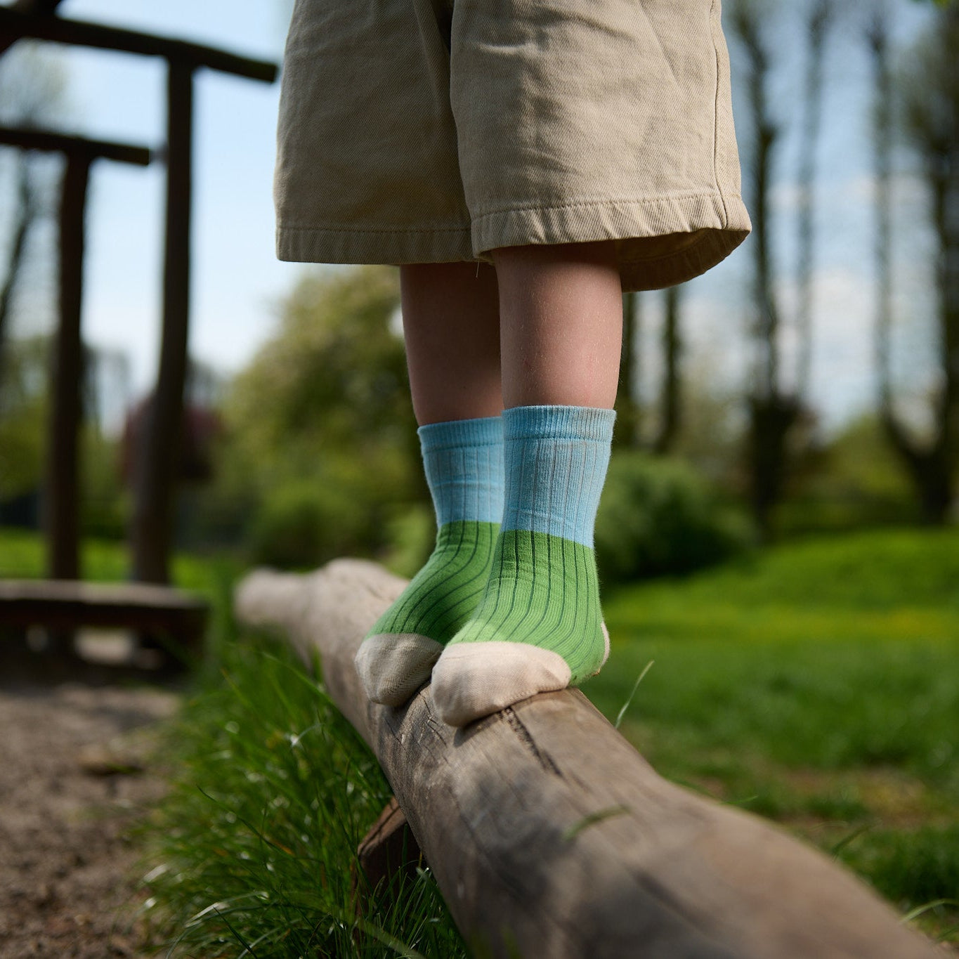 Socken in Blockfarben